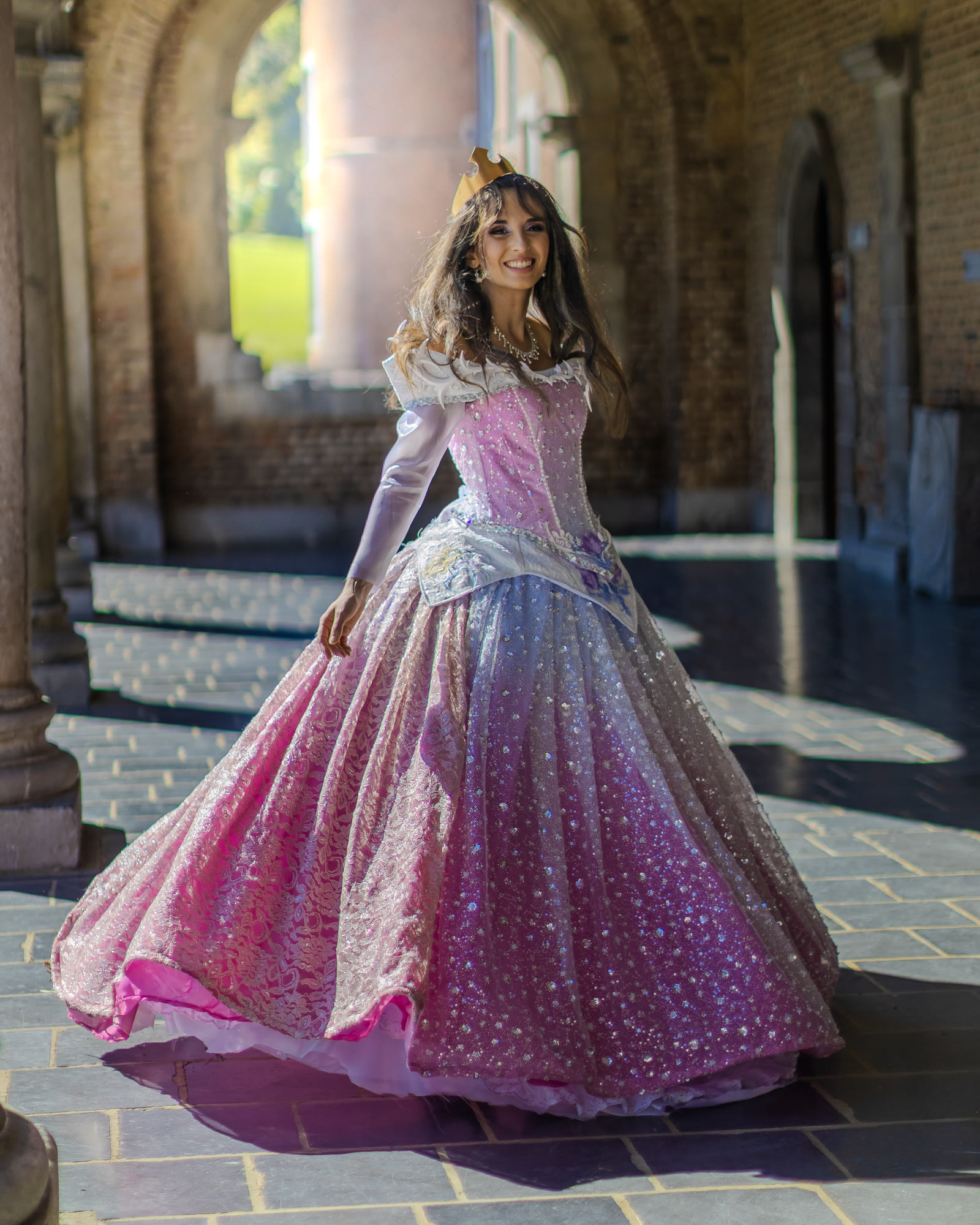 Aurora-inspired couture gown by Chez Sophie