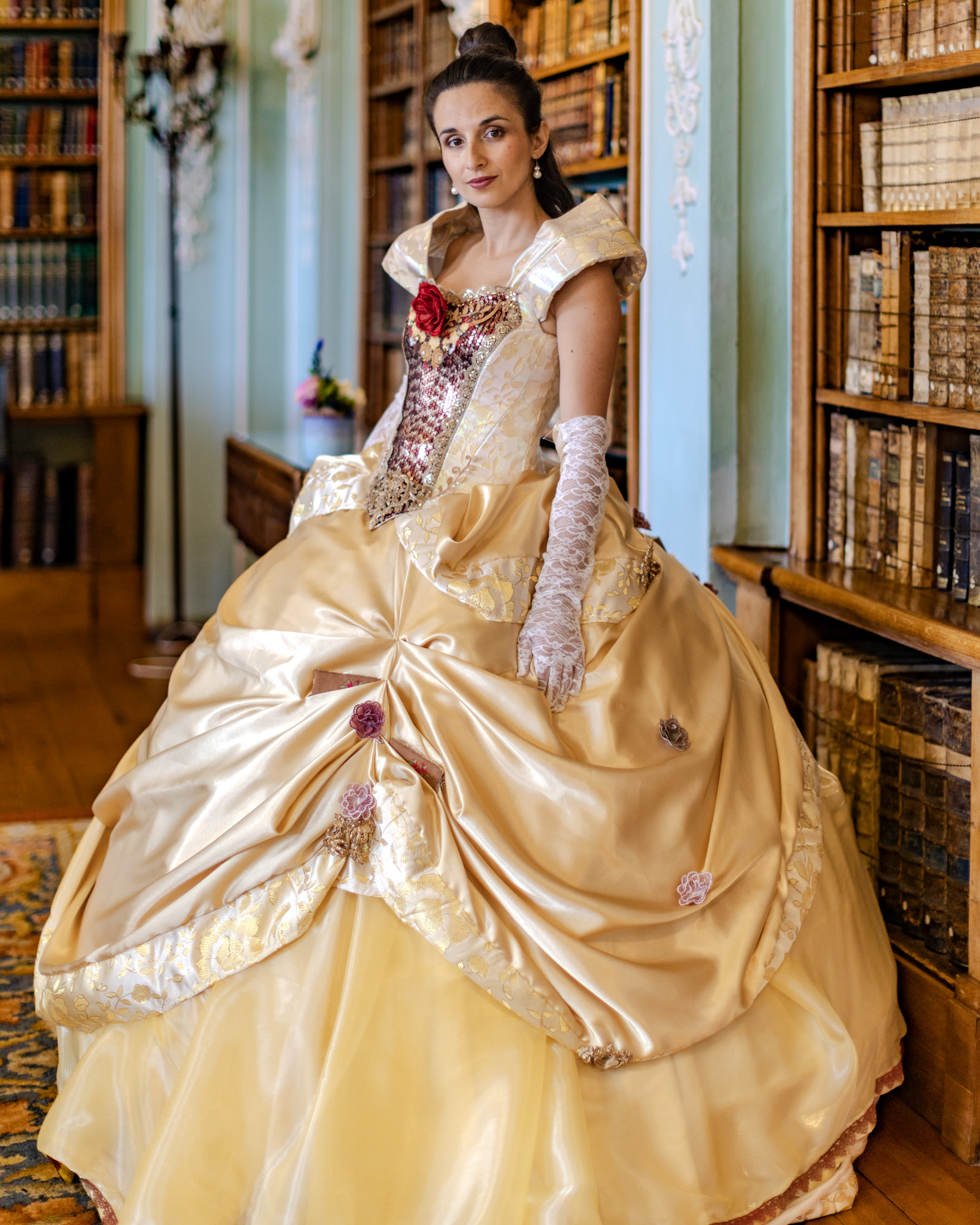 Belle-inspired couture gown by Chez Sophie